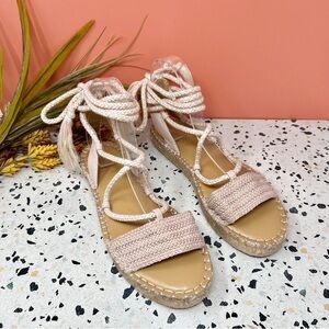 NEW Splendid Mimosa Pink Espadrille Lace Up Platform Women’s Sandals Sz 8.5